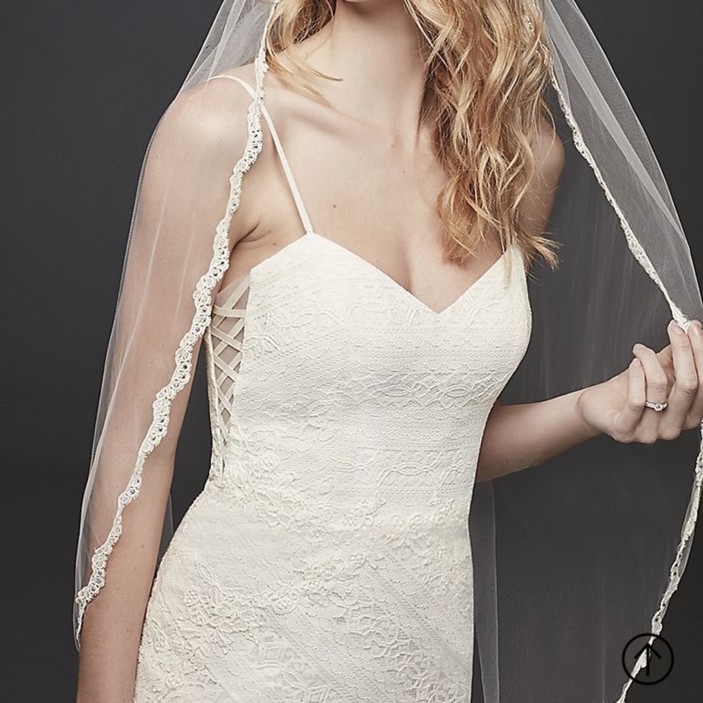 NWT Galina Lace Tank Sheath Ivory Wedding Dress - Picture 3 of 8